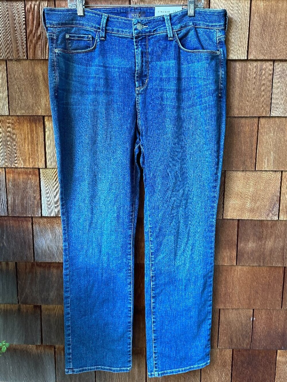 NWT NYDJ Blue Premium Denim Marilyn Straight Leg Jeans in Women's 16